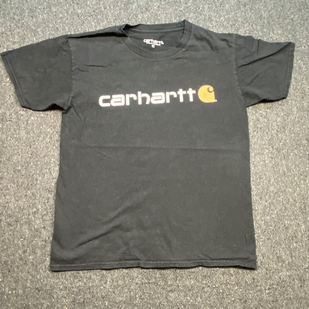 Carhartt WIP TShirt Sz M Mens Black Streetwear Graphic Spellout Logo Workwear